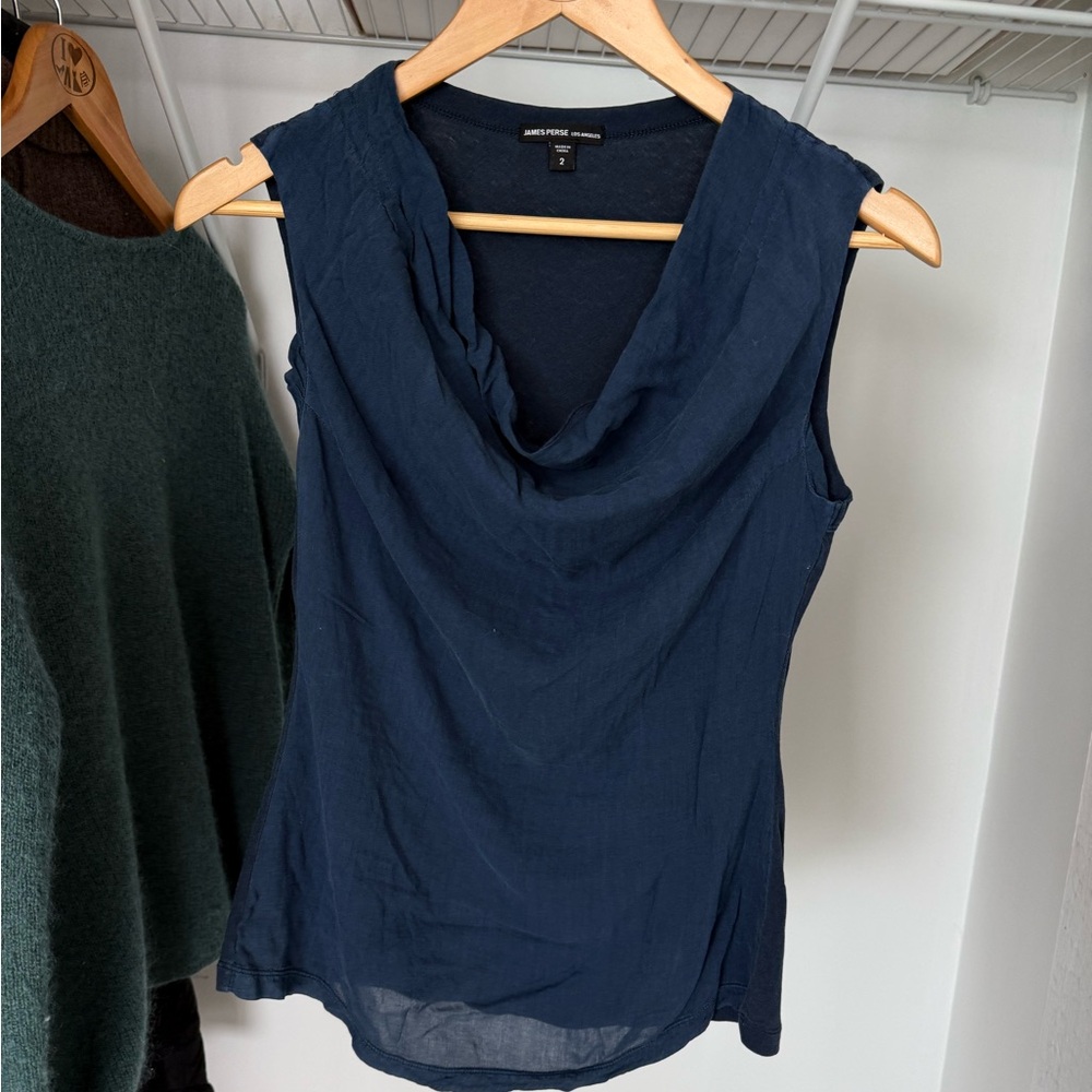 James Perse Sleeveless Tissue Cowl Neck Tee  Size 2